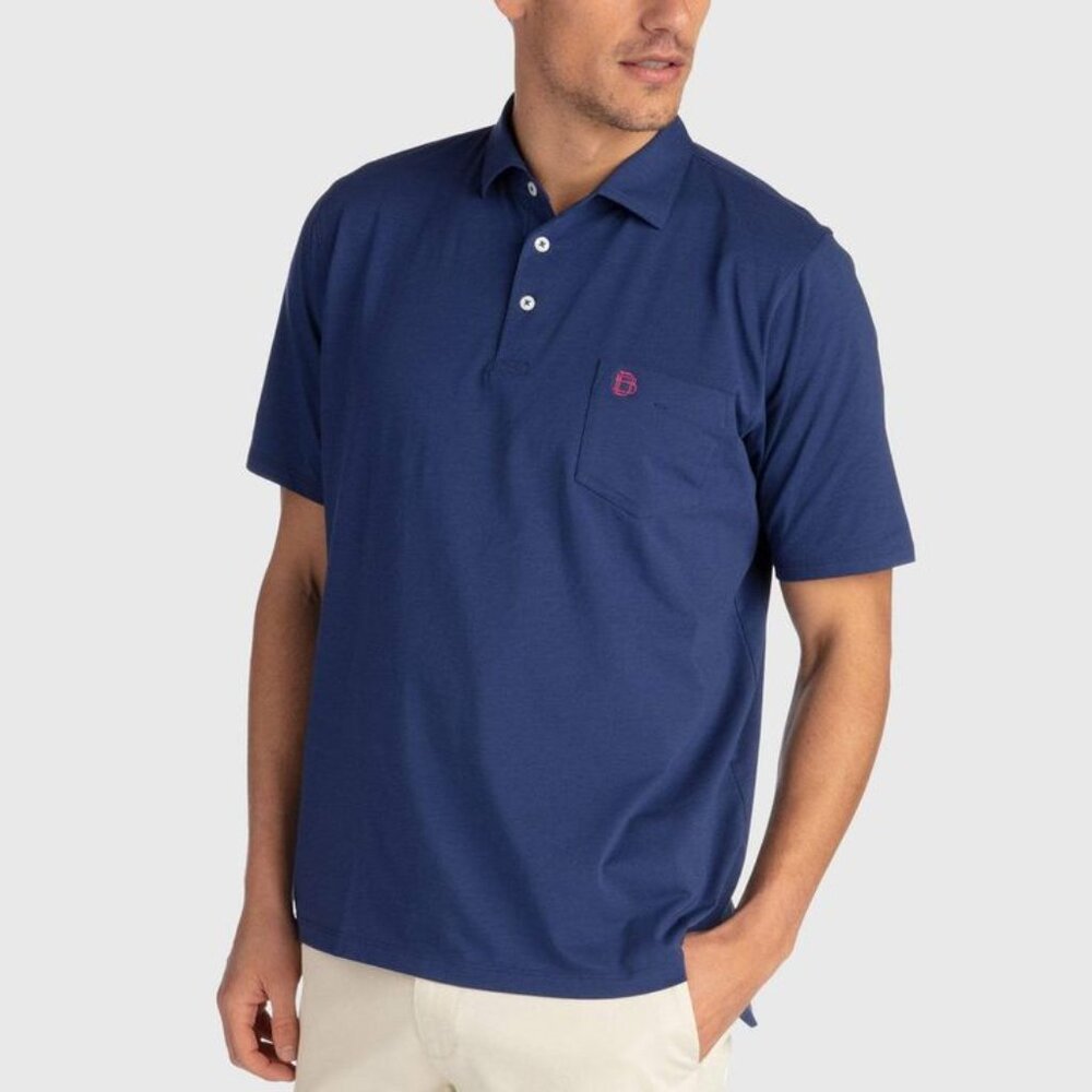 B. Draddy Men's Liam Polo Short Sleeve Shirt in Regal Blue Navy